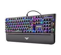 PREYON Long Claw Brown Teclado para Juegos con Cable Trenzado - Teclado Mecánico Retroiluminado con Rodillo de Control de Volumen Y Reposamuñecas Magnético - Interruptores Marrón Gateron