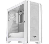 PREYON Nest Windy - Caja de PC ATX, Color Blanco, 4 Ventiladores de 120 mm, Parte Lateral de Cristal Templado, Carcasa de PC con Malla Frontal, Compatible con ATX/Micro-ATX/Mini-ITX, diseño Moderno y