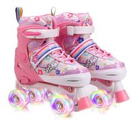 preyrocbirds Patines 4 Ruedas niña, Patines Criança Ajustables con Ruedas Luminosas, Patines de 4 Ruedas para Niñas y Niños Principiantes, Regalo de cumpleaños Navidad