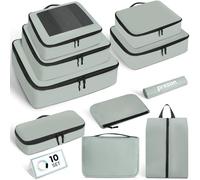 Prezon Cubos de embalaje para maletas, juego de 10, organizadores de equipaje ligeros, cubos de embalaje para accesorios de viaje - Menta