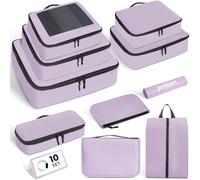 Prezon Cubos de embalaje para maletas, juego de 10, organizadores de equipaje ligeros, cubos de embalaje para accesorios de viaje - Morado