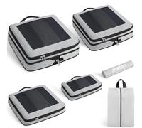 Prezon Set de 6 cubos de almacenamiento con compresión extra fuerte, bolsas espaciosas de malla transpirable y nailon, adecuadas para guardar ropa y zapatos en casa o para viajar - Estaño