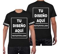 PRFELMG Camiseta Personalizada,Camisetas Personalizadas Unisex,Personalizar Camisetas 4 Caras,Personalizadas con diseño de tu Propio,Logo/Fotos/Textos,Regalo Original y Divertido