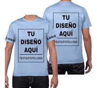 PRFELMG Camiseta Personalizada,Camisetas Personalizadas Unisex,Personalizar Camisetas 4 Caras,Personalizadas con diseño de tu Propio,Logo/Fotos/Textos,Regalo Original y Divertido