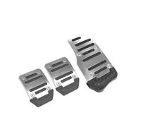 PRFGSGVBV Embrague 1 Juego de 3 Pedales Antideslizantes de aleación de Aluminio para automóvil o Pedal de Freno Pedal de Acelerador Manual Acero Inoxidable(Sliver)