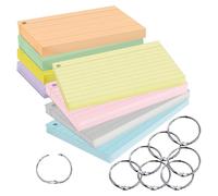 PRICARO 400 fichas de rayas, A7, perforadas, con anillas de metal, 8 colores, 400 unidades