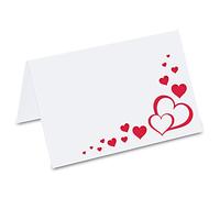 PRICARO Tarjeta del Lugar de enjambre corazón, Rojo, 50 Piezas