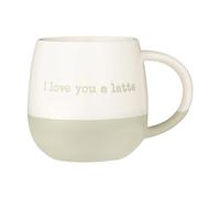 Price & Kensington Taza de café con leche de gres, taza de té y café con texto en inglés I Love You A Latte, 340 ml