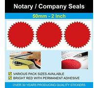 Price Stickers 50mm (2 Pulgadas) Notary Juntas - Company,Legal, Certificado Juntas - Rojo, Pack of 500 Seals