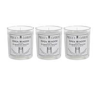 Price's Candles Juego de 3 velas en tarro con ventana abierta, paquete de rango de aire fresco con hasta 135 horas de tiempo de combustión combinado, paquete de velas eliminadoras de olores que