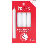 Price's - Velas domésticas - Paquete de 5 - sin perfume - 5 horas de tiempo de combustión - Cera blanca premium