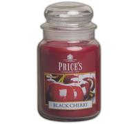 Prices's Precio de Velas (tamaño Grande), Color Rojo Cereza | Dulce fragancia de cereza negra, hasta 150 horas de combustión, recipiente de vidrio decorativo, ambiente relajante