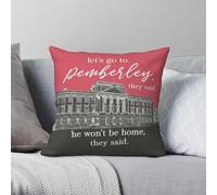 Pride And Prejudice Pemberley - Funda de almohada cuadrada de poliéster y lino y terciopelo, con cremallera, funda de almohada para sofá