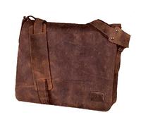 Pride and Soul Fixbag FB2047138 - Bolso Bandolera para Bicicleta o portátil de 15", Piel auténtica, Aprox. 37 x 33 x 13 cm, Color marrón