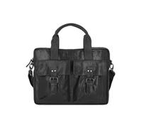 Pride and Soul Maletín de cuero con compartimento para portátil de 40 cm negro