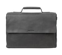 Pride and Soul Percent 47261 - Bolso bandolera para portátil de 15 pulgadas, piel auténtica, para oficina y ocio, 28 x 39 x 12 cm, color gris y gris, Gray, ca. 28 x 39 x 12 cm, Porcentaje de bolsa