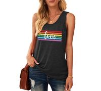 Pride - Camiseta de tirantes para mujer LGBT Love Arco Iris con estampado de arcoíris, Grau-a., S