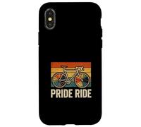Pride Cycling Retro Rainbow Bike LGBTQ Rider Idea de regalo Carcasa para iPhone X/XS