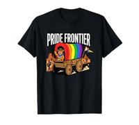 Pride Frontier LGBTQ Western Rainbow Queer Wild West Cowboy Camiseta