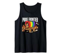 Pride Frontier LGBTQ Western Rainbow Queer Wild West Cowboy Camiseta sin Mangas