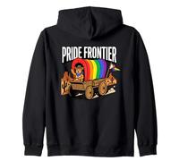Pride Frontier LGBTQ Western Rainbow Queer Wild West Cowboy Sudadera con Capucha