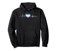 Pride Heart Beat Trans LGBTQ Transgénero Pride Month Rainbow Sudadera con Capucha