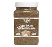 Pride of India - Harina triple Omega Superseed de 1 libra (454 g) sabor terroso a nuez molida en lotes pequeños | Mezcla de semillas de sésamo de lino de chía | Se utiliza para cocinar revestimiento