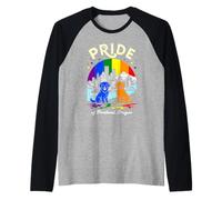 Pride of Portland City Oregon Dogs - Bandera arcoíris Camiseta Manga Raglan