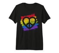 Pride Rainbow Heart Peace Women Men LGBT Love Gift Camiseta Premium