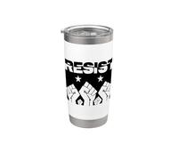 Pride Resist Revolution Fist Resistencia Política Negro Vaso térmico de acero inoxidable de doble pared