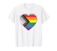 Pride Safe Space Heart LGBTQ+ Puedes ser tú Mismo Conmigo Camiseta gráfica económica, Hombre, Blanco, M