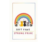 Pride themed notebook "Soft paws, strong pride": 120 dot graph pages | great gift for cat lovers in lbgtq community | cat pride