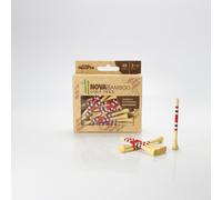 PrideSports Nova Bamboo Golf Tees - 45 Count, 3-1/4 Inch - Red/White/Blue Stripe - Striped for Consistency