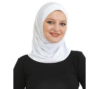 Prien Hiyab deportivo instantáneo para mujer, turbante de algodón musulmán, bufanda suave para la cabeza, ropa de oración hiyabs lista para usar, ropa islámica, blanco, Talla única