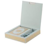 Prien Regalos musulmanes para Eid, caja de regalo forrada en oro, regalos plateados del Corán para mezquita del Ramadán, cuentas de oración con perlas, Umrah, día especial (azul)