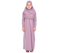 Prien Ropa De Oración Para Niños Y Niñas, Vestidos Musulmanes Con Mangas Largas, Abaya Con Hijab, Islam Ropa Mujeres, Señoras Musulmanas Vestido Conjunto Jilbab Khimar Ramadán, Morado