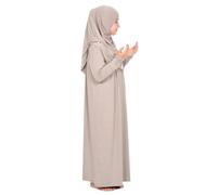 Prien Ropa De Oración Para Niños Y Niñas, Vestidos Musulmanes Con Mangas Largas, Abaya Con Hijab, Islam Ropa Mujeres, Señoras Musulmanas Vestido Conjunto Jilbab Khimar Ramadán, Crudo
