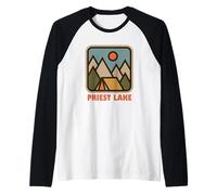 Priest Lake Idaho ID Vacation Souvenir Camiseta Manga Raglan
