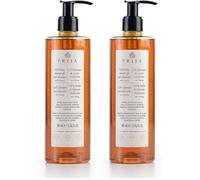 Prija Gel de Ducha y Champú Vitalizante con Extracto de Ginseng, Gel para Cabello y Cuerpo Hidratante y Energizante con Dispensador, Gel de Ducha Lujoso 380ml (Paquete de 2)