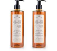 Prija Gel Vitalizante 2 en 1 de Ducha y Champú con Extracto de Ginseng, Hidratante y Energizante para Cabello y Cuerpo con Dosificador, Gel de Ducha Lujoso 2 x 380ml