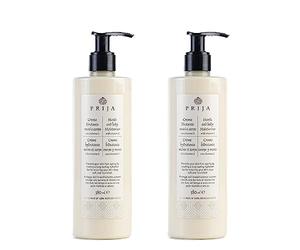 Prija Hidratante para Manos y Cuerpo Hidrata y Protege la Piel con Vitamina E, Ayuda a Proteger la Piel del Envejecimiento Creando una Hidratación Duradera 2 x 380ml