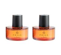 Prija Jus d'Ambre Eau de Toilette, Notas Cítricas Frescas con Nuez Moscada Especiada, Fragancia Lujosa Unisex para Energía y Fuerza 2 x 50ml