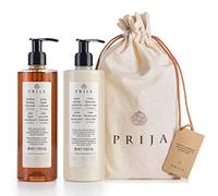 PRIJA set de regalo para el cuidado diario, jabón líquido + crema para manos y cuerpo + bolsa decorativa (Kit 5.)