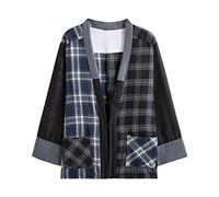 PRIJOUHE Chaqueta tipo kimono japonesa para hombre, chaqueta Yukata Noragi, informal, a la moda, con siete mangas, ligera, frente abierto, 22-negro, Small