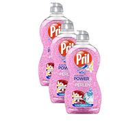 Pril Detergente para lavavajillas antigrasa, perlas minerales, granada y flor de naranja, 3 x 450 ml