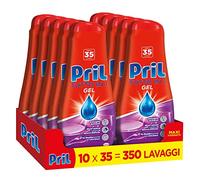 Pril Gel All in One - Disuelve grasa detergente lavavajillas líquido multi-acción sucia difícil - 10 paquetes de 35 lavados (350 lavados)