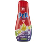 Pril Gel All in One - Disuelve grasa detergente lavavajillas líquido multi-acción sucia difícil, paquete de 35 lavados