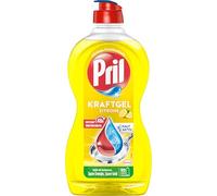 Pril Gel Kraft de limón (450 ml), detergente para lavavajillas a mano con el máximo poder desengrasante, para platos limpios incluso en agua fría, aroma a limón fresco
