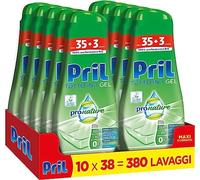 Pril Gel Green Todo en 1 - Detergente para lavavajillas, 38 lavados, 608 ml