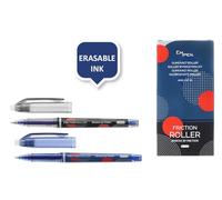 PRIM Bolígrafo de goma y reescribible con mina intercambiable. Bolígrafo de plástico, borrable, reescribible, retractable, retractable con ficción, mina reemplazable, línea de 0,5 mm, 12 unidades